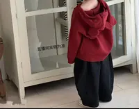 （熊耳朵）红色连帽毛衣