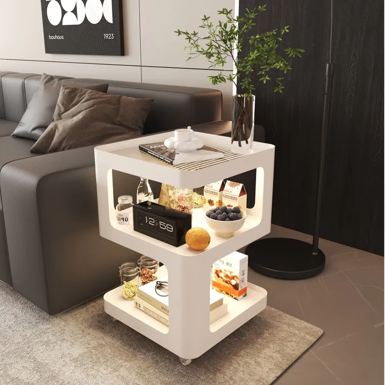 2025茶几高档客厅可移动碳钢轻奢简约置物架床边柜ins风床头柜