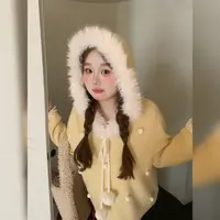 徐达布【砂吻清冷】加厚毛衣女秋冬奶黄慵懒上衣M37972C53