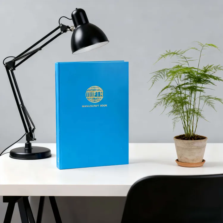 四本高颜值蓝色硬皮横线手稿本A4/A5，笔记手稿整理易于长时间保存