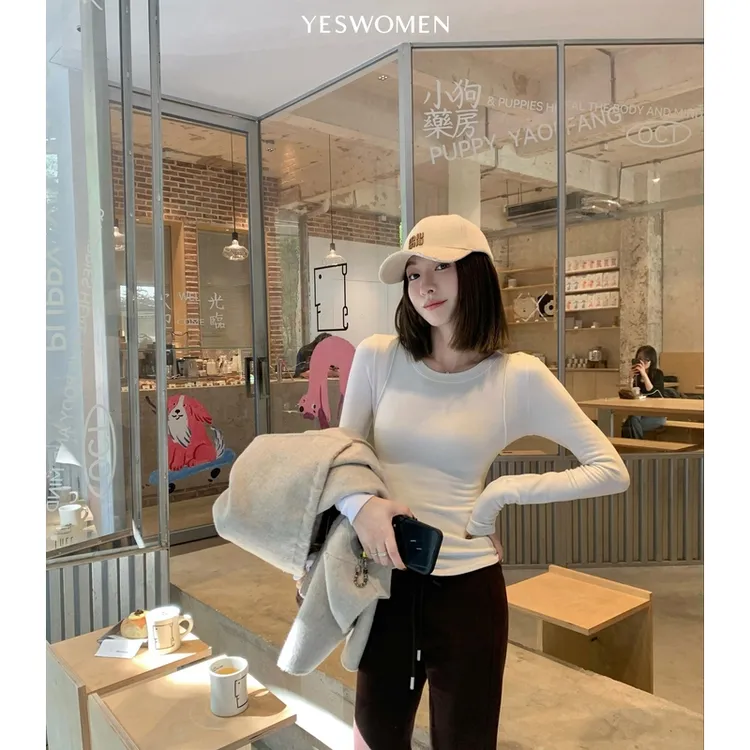 YESWOMEN【淼淼】德绒磨毛T·发热锁温抗菌显瘦T恤B2949【赠运费补贴】