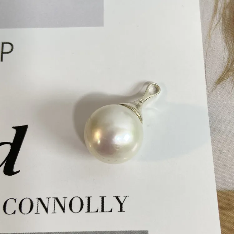 F08天然淡水珍珠近正圆爱迪生吊坠12mm(无项链）微瑕多样性发一