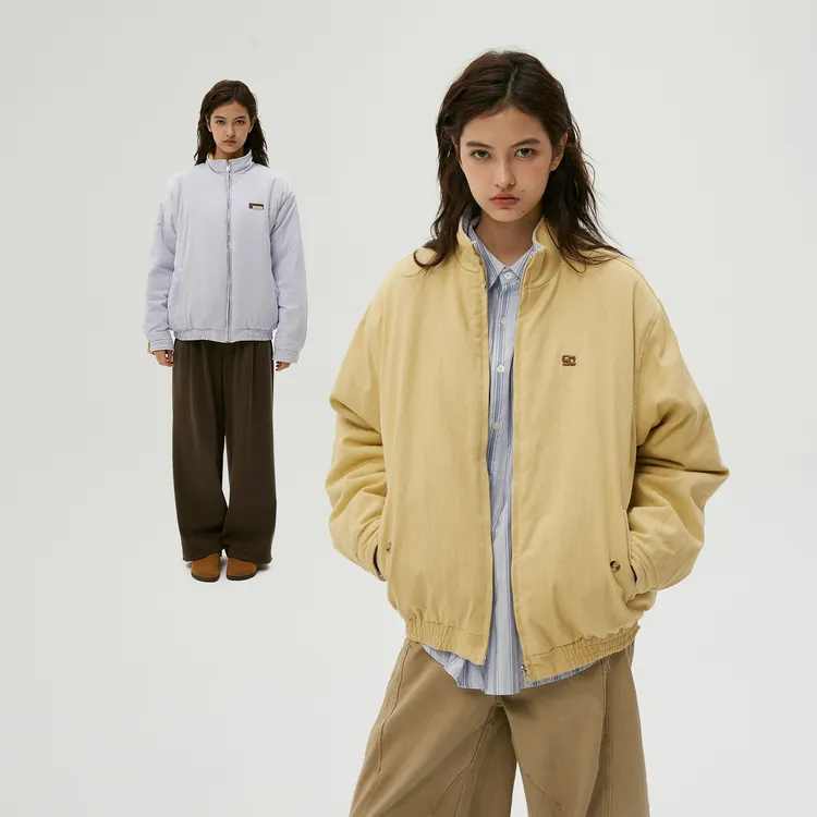 【双面穿】Clamisgold（岚室）香蕉黄*哈灵顿保暖棉服宽松厚外套