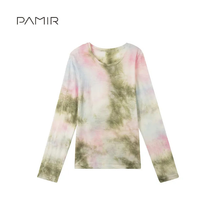 【冬姐精选】PAMIR春夏新款女圆领精纺羊毛休闲针织衫水母T021