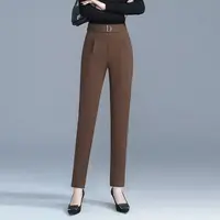 2801【裤长88】2025春夏新款高腰显瘦哈伦裤修身弹力小脚休闲