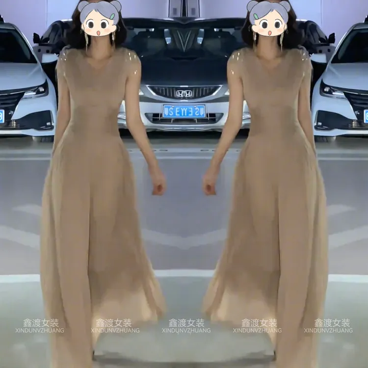 2025夏季新款时尚显瘦气质女士网红洋气连衣裙百搭款D21554