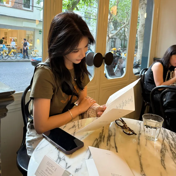 “美式骑迹” 纯棉经典圆领印花复古绿色百搭T恤 OFLAMLAM L25727T