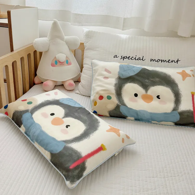 A类纯棉儿童枕套30×50纱布婴儿乳胶枕可用枕头套幼儿园宝宝40x60