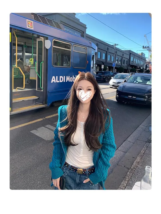【里斯本早秋】慵懒风毛衣开衫外套女连帽麻花针织上衣#Q65
