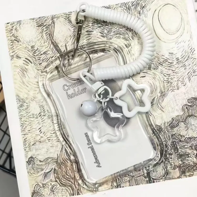 简约透明磨砂波浪边卡套校园学生饭卡地铁公交卡身份证件保护卡套