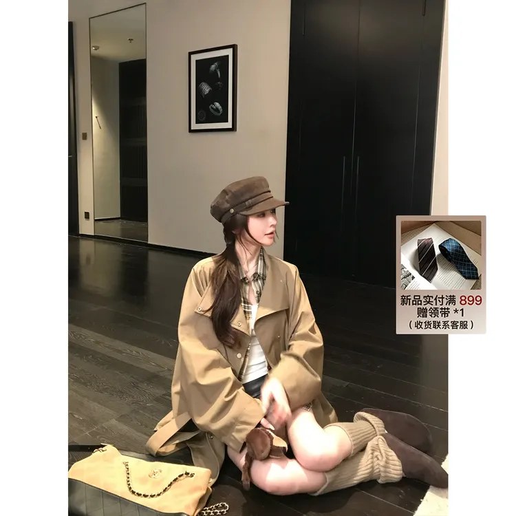 SKK"雾都短风衣"小个子天菜~桑丝莫代尔极简立领挺阔气场短风衣！
