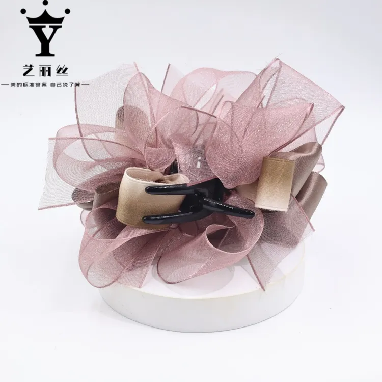 艺丽丝赫本王妃[许妍] 露丝同款上班族发饰气质网纱丸子夹 YL1315