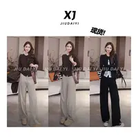 玖黛衣【惊奇】新款时尚百搭阔腿裤常规休闲裤 KZJ44326 KZJ44325