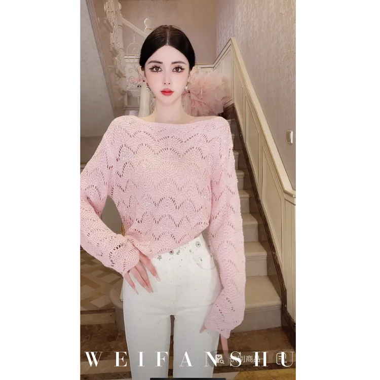 WEIFANSHU/魏凡舒【随性浪漫】早秋新款设计感宽松百搭减龄套头毛衣