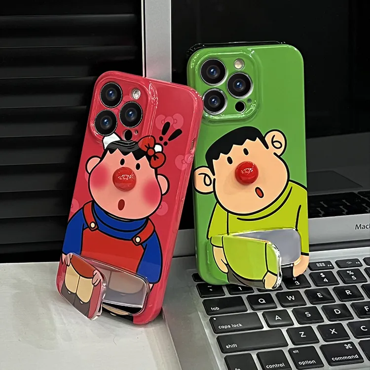 红鼻子胖虎支架手机壳适用苹果/oppo/华为/vivo/小米/三星/一加壳