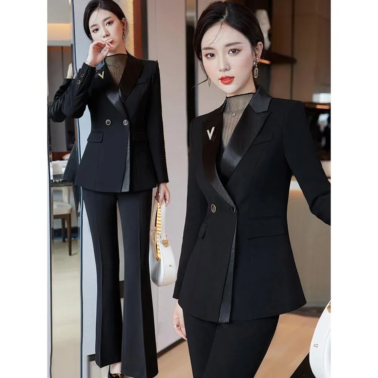 西装洋气女2026春秋新款气质拼接设计感时尚主持人正装西服工作服