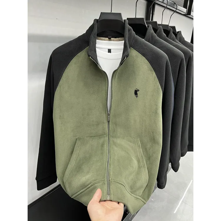 【奥莱品牌折扣】保罗外套男士抓绒摇粒绒春冬款拉链卫衣宽松上衣