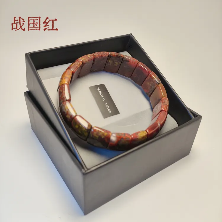 非金属莫桑石手链 战国红手串