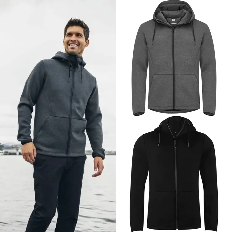 外贸男士立裁连帽高弹力卫衣春秋款抗皱外套运动户外休闲上衣2501