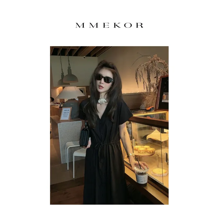  MMEKOR“法式优雅”连衣裙 2025新款静奢老钱风优雅裙子 67505