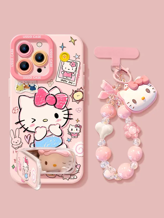 捂嘴凯蒂瞳眼适用iPhone16苹果13网红手机壳17promax可爱15创意78