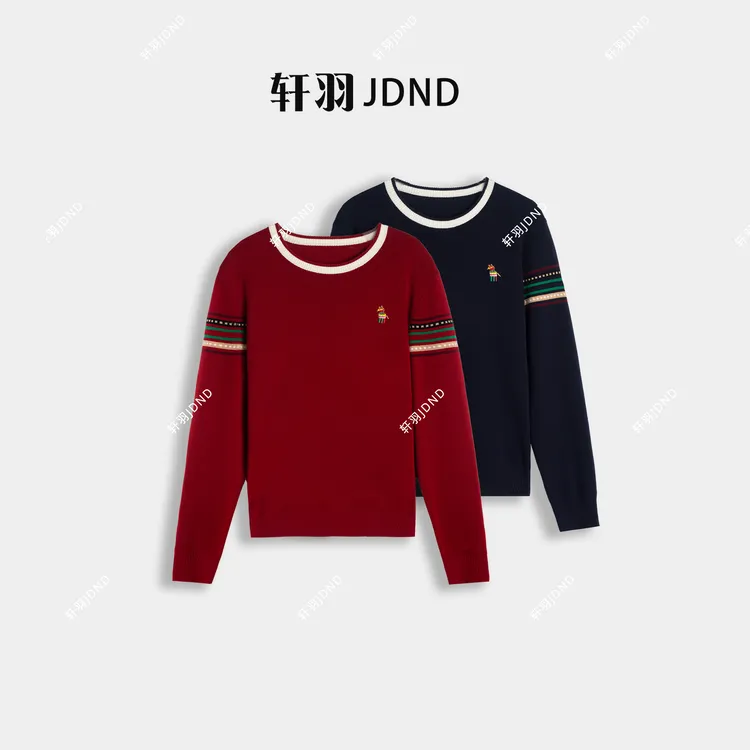 JDND轩羽【彩色宝马】优雅显瘦亲肤圆领毛针织衫XY25998