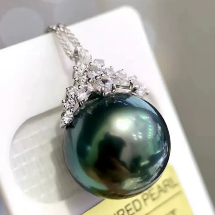 925银耳饰 大溪孔雀绿色珠珠冰雪女王耳钉高贵典雅奢华14mm耳钉