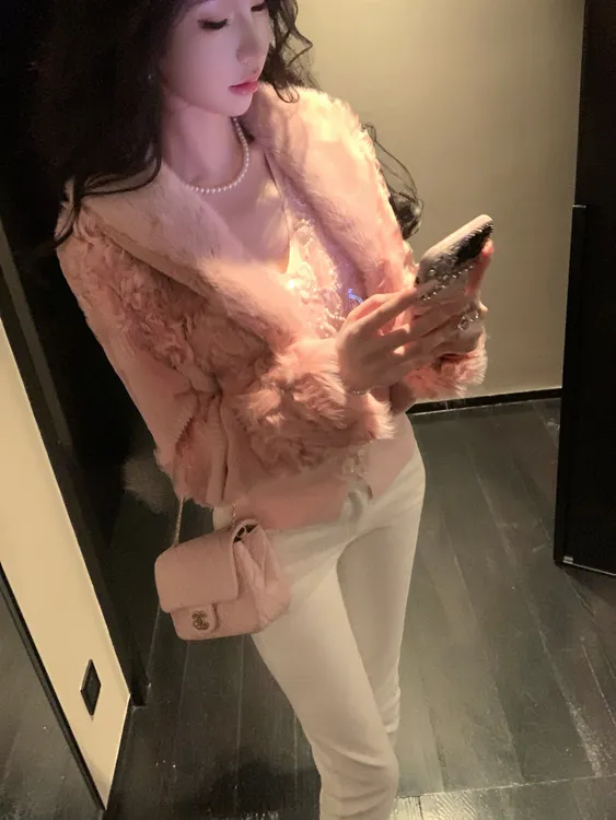 【雅乔定制】盛世美颜 水貂羊毛兔毛拼接皮草外套女DYDD-25070101