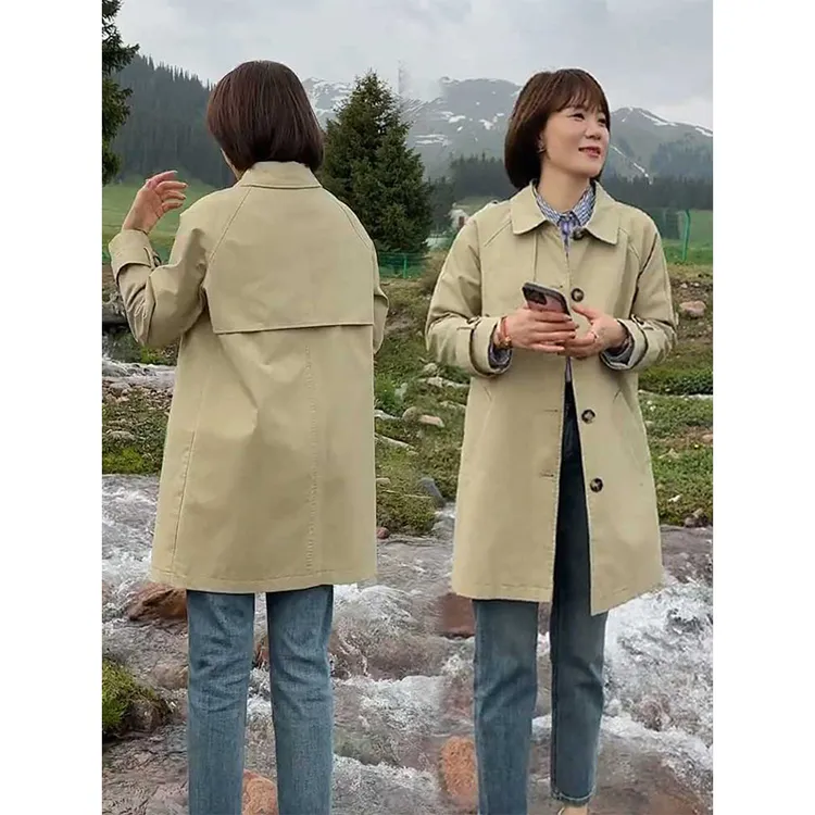 英伦风中长款风衣女2025春秋新款气质宽松显瘦小个子通勤休闲外套