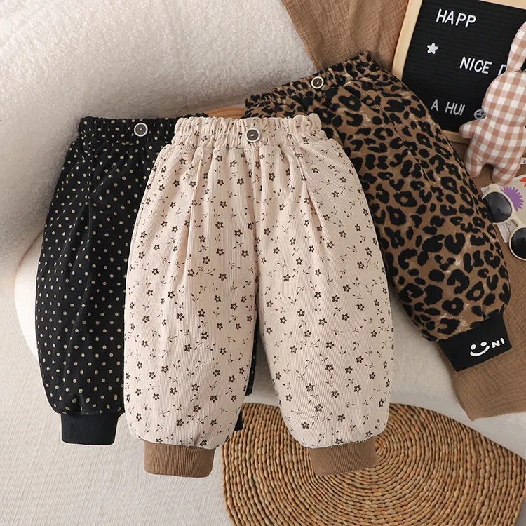 【现货】三层夹棉加厚温变抗寒儿童冬季韩系波点温感保暖一条过冬裤