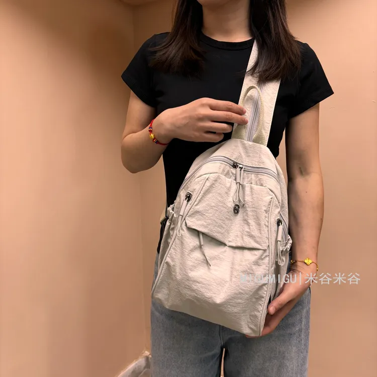 【米谷米谷】2025新款多功能胸包双肩包百搭单肩包大容量简约挎包