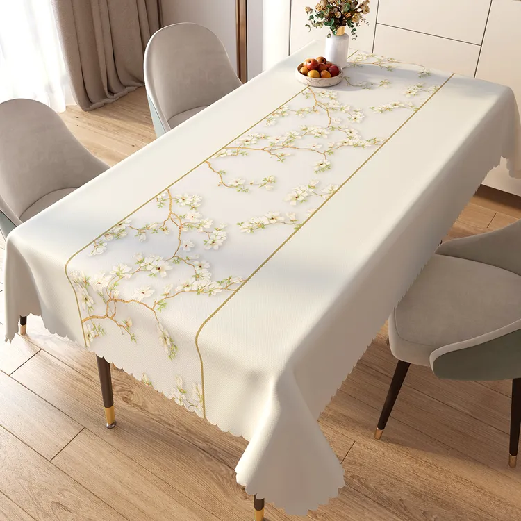 桌布免洗防水防油PVC北欧长方形茶几布轻奢高级感防烫餐桌垫台布