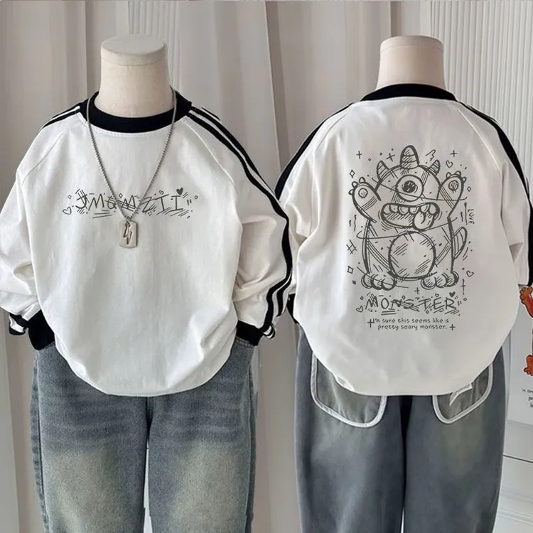 童装宝宝长袖t恤纯棉儿童秋装打底衫春秋2025新款帅气内搭上衣潮