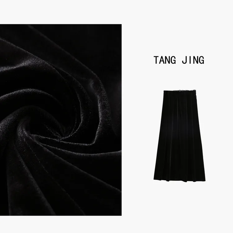 【半身裙】JINGJIE STUDIO敬姐秋季气丝绒质高腰显瘦百搭半身裙5970