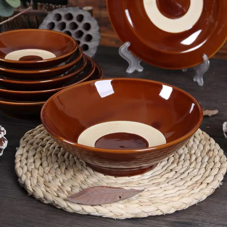 老式好汉碗传统土碗扣肉碗火锅蘸料碗米饭碗家用商用怀旧粗陶碗