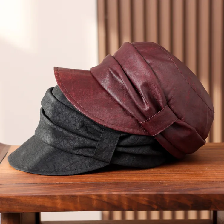 PTAH布塔香云纱鸭舌帽桑蚕丝遮阳帽轻奢透气帽百搭0763