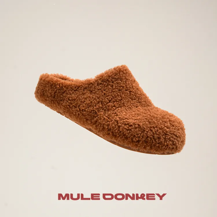 多嘴驴Donkey 勃肯拖系列【肉松炸鸡】勃肯毛毛拖原创设计冬天保暖