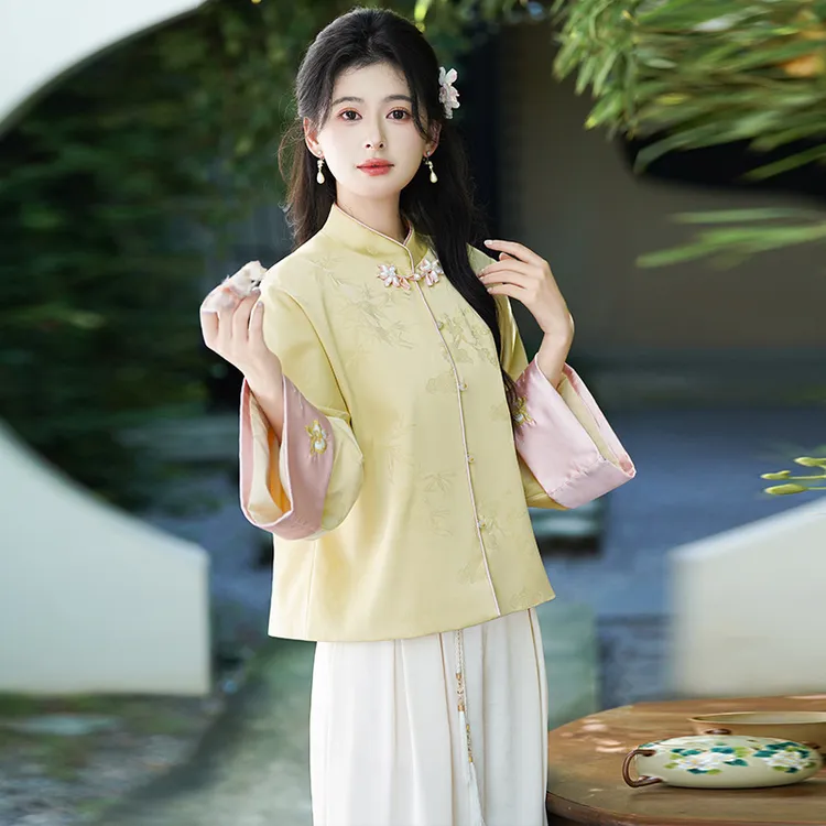 新中式国风外套女2025秋新款古典改良日常长袖汉服立领唐装两件套