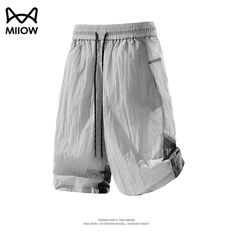 猫人速干运动短裤男夏季新款凉感透气直筒裤百搭简约休闲五分裤子