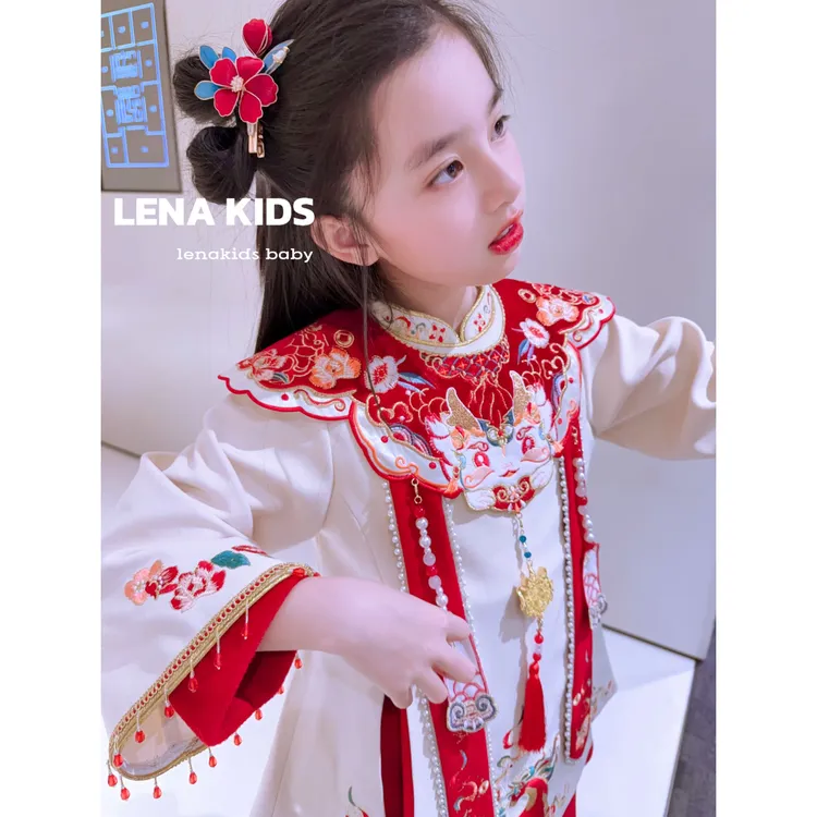 Lenakids【万针刺绣年款裙！超重工加厚绒国风裙】高货！25122204