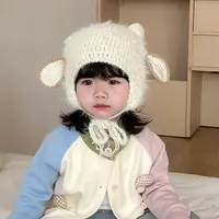 宝宝帽子手工毛线帽子护耳帽针织帽卡通帽子婴幼儿秋冬保暖套头帽
