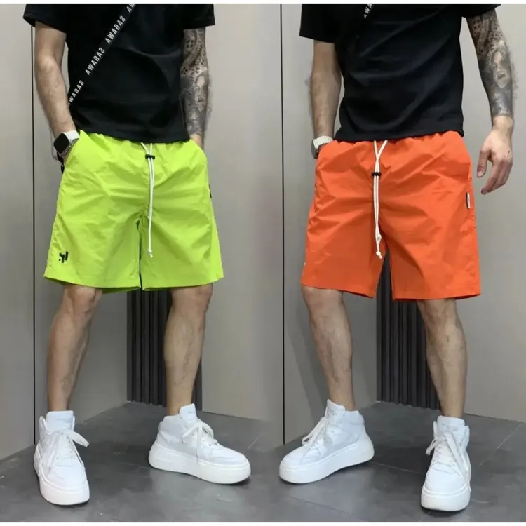 夏季新款工装风格直筒休闲中裤青年潮牌速干透气糖果色大裤衩男