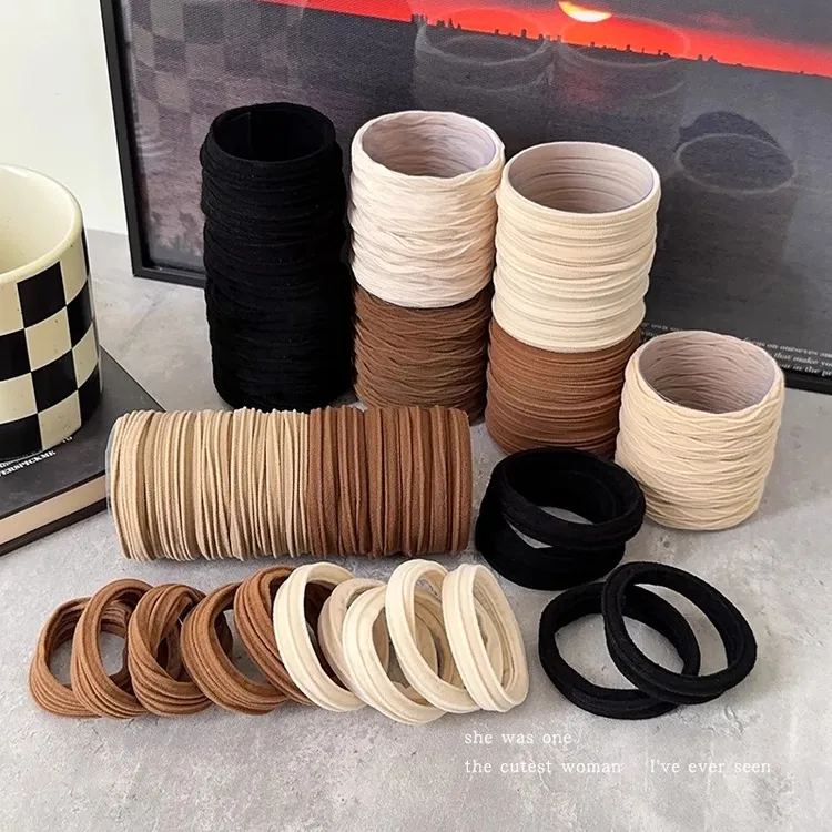 头绳2025新款高端橡皮筋扎头发高弹力耐用发绳女纯色头饰条纹发圈