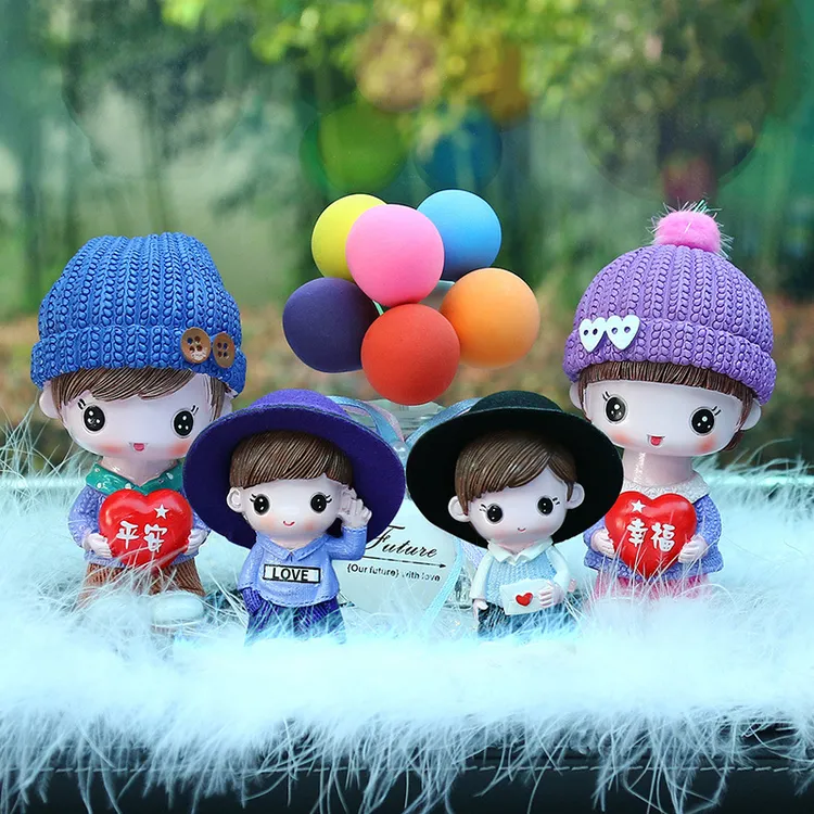 汽车摆件可爱卡通车载饰品幸福四口之家车内饰品摆件网红车上用品