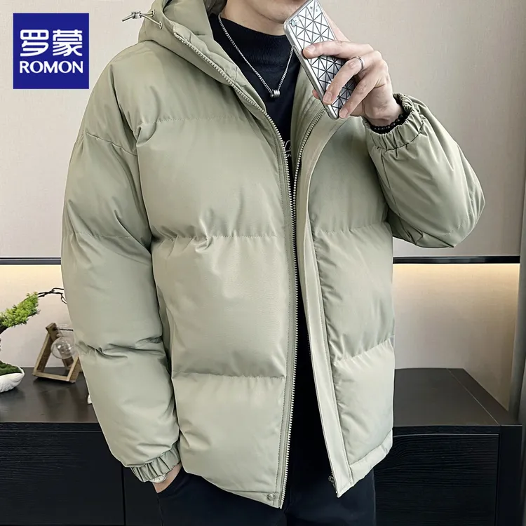罗蒙棉服男士2025冬季加厚保暖短款连帽上衣潮流休闲棉衣外套男装