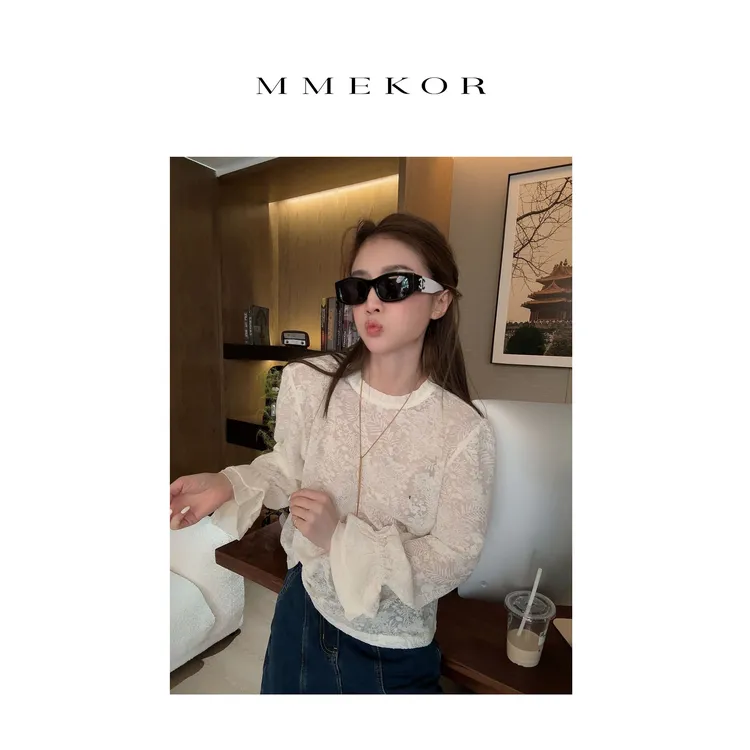 MMEKOR“白蔷薇”衬衫 2025新款秋款千金玛德琳气质长袖 30693