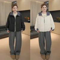 【胖佳佳】现货~浅冬独白 冬季时尚格纹拼接连帽棉衣外套H625H16658