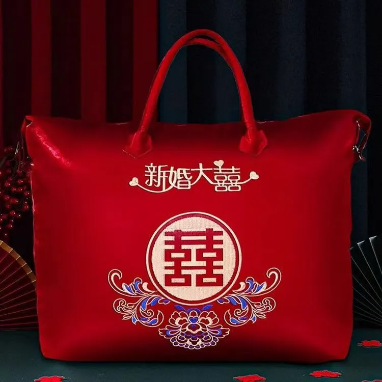 婚庆喜被新娘大红色牛津布被褥包装袋加厚棉被毛毯特大号防尘袋子