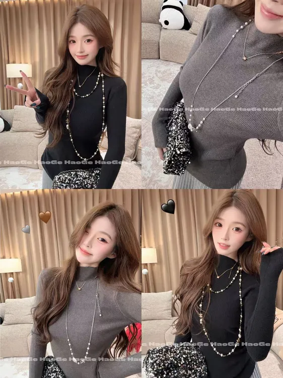 浩哥严选●针织衫预HGQ4MY7011A百搭简版时尚秋冬加厚舒适带细闪