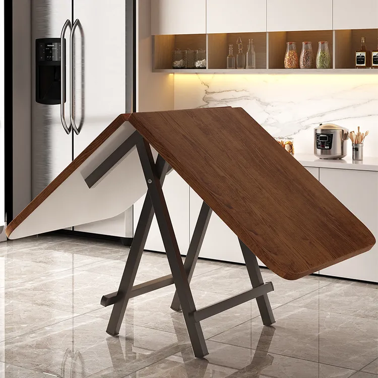 餐桌家用简约简易可折叠书桌桌椅出租房长方形免安装吃饭桌户外电